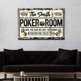 Take The Risk Poker Room Sign - Tailored Canvases - Flyclothing LLC