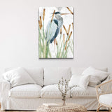 Heron In The Reeds Canvas Wall Art II - Tailored Canvases - Flyclothing LLC