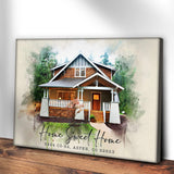 Home Sweet Home Watercolor Sign - Tailored Canvases - Flyclothing LLC