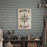 Welcome To Family Home Coordinates Sign - Tailored Canvases - Flyclothing LLC