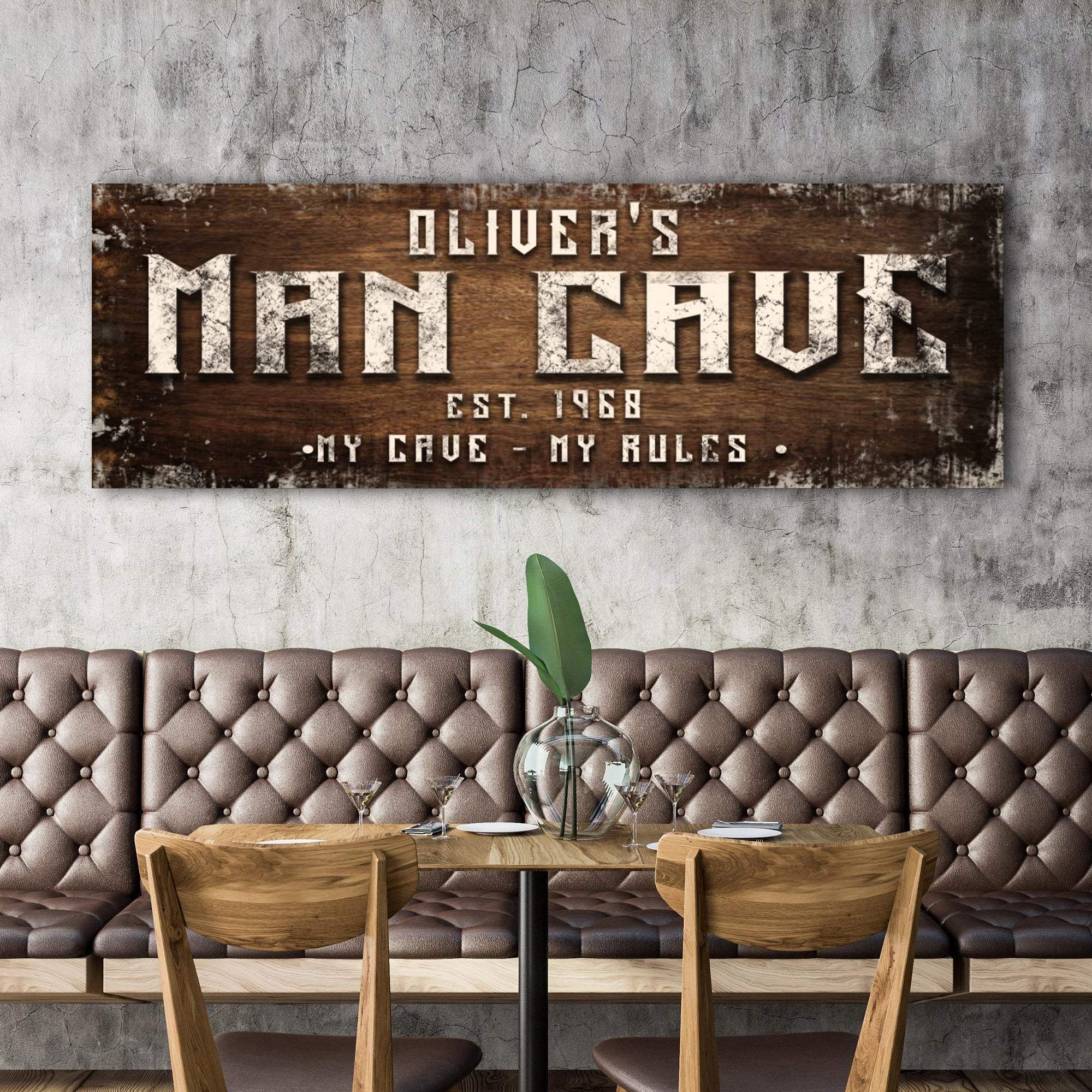 Man Cave My Cave My Rules Sign - Tailored Canvases - Flyclothing LLC