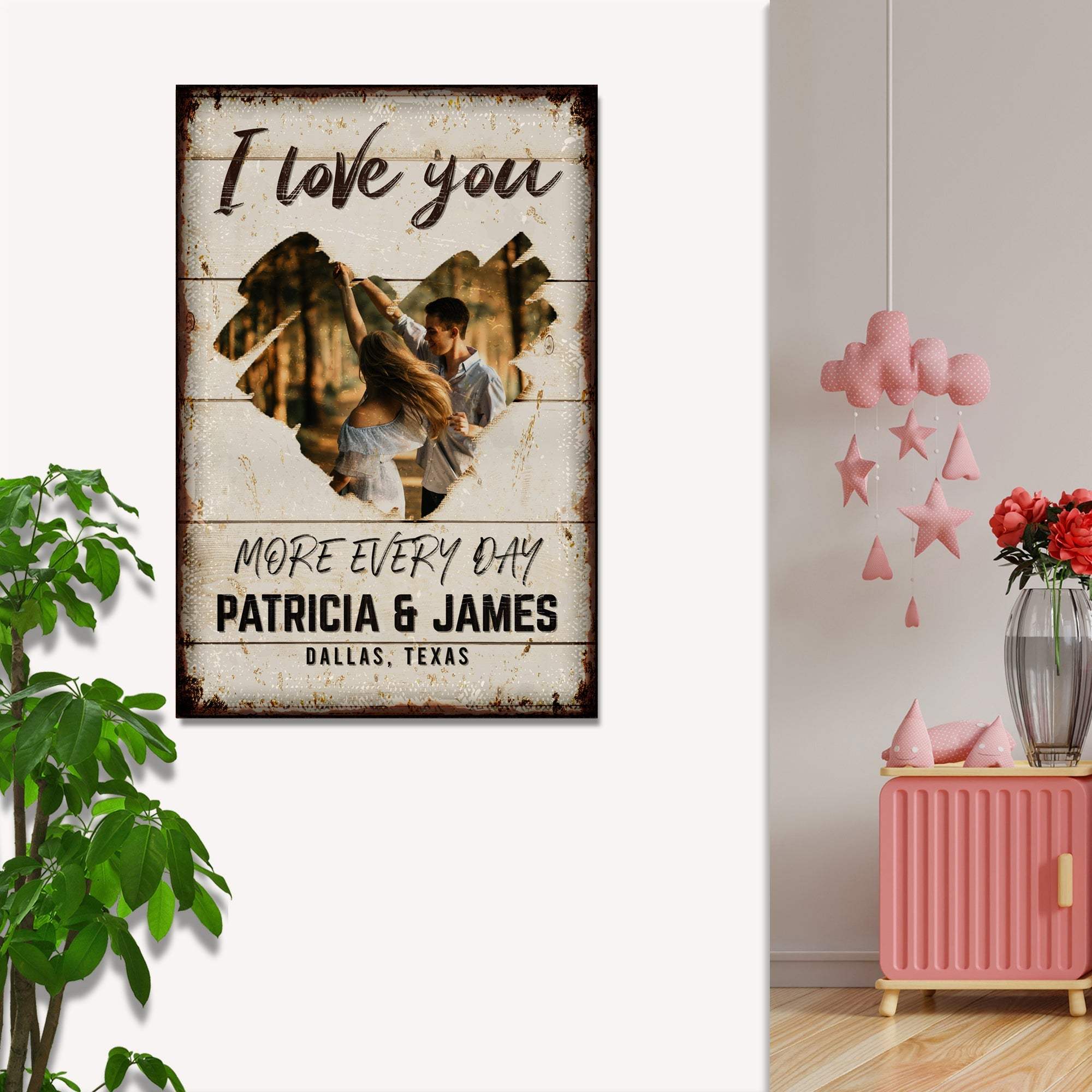 I Love You More Every Day Rustic Sign - Tailored Canvases - Flyclothing LLC