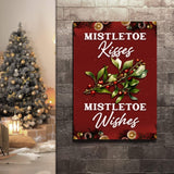 Kisses And Wishes Mistletoe Sign - Tailored Canvases - Flyclothing LLC
