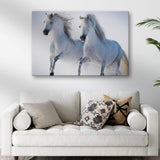 White Horse Couple Canvas Wall Art - Tailored Canvases - Flyclothing LLC
