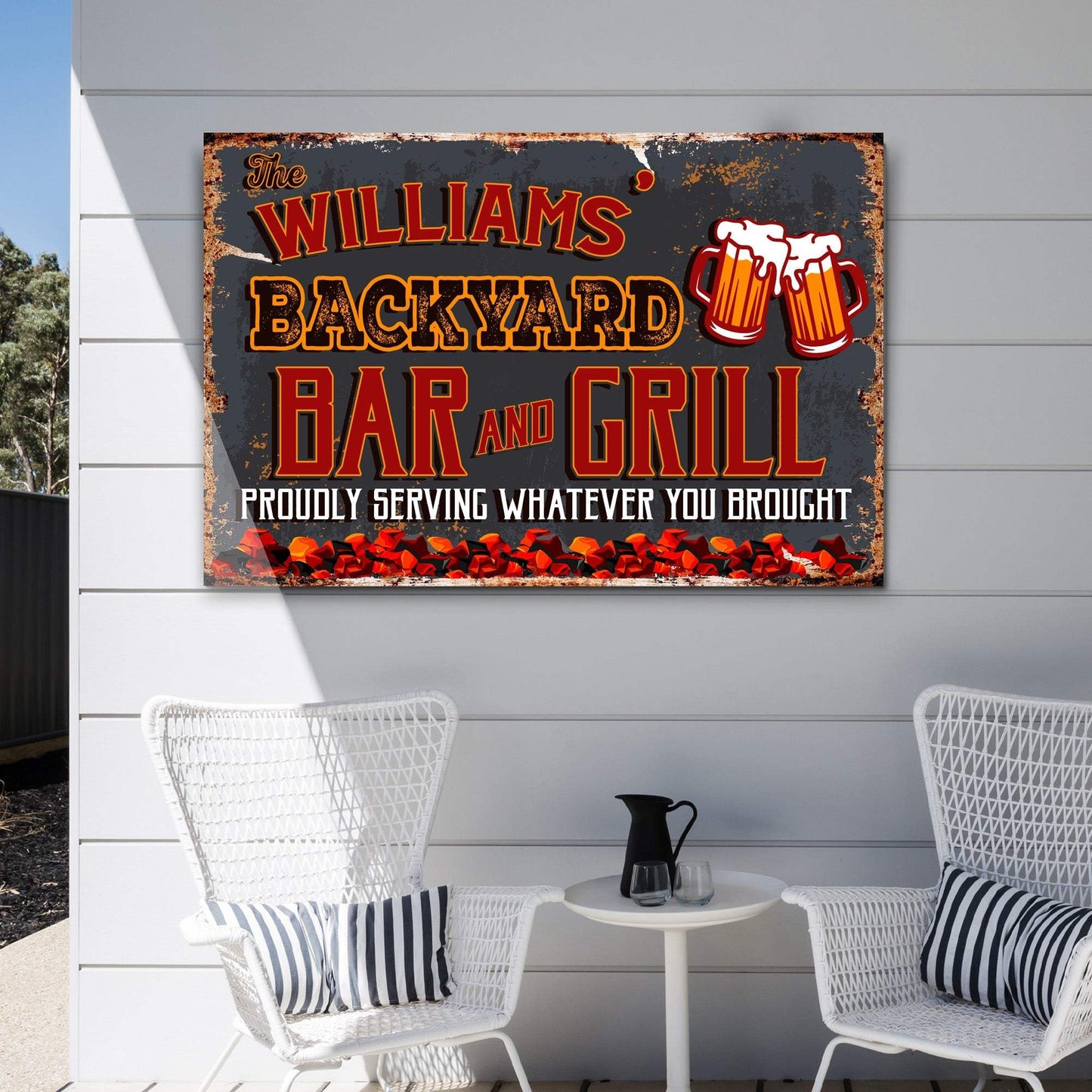 Backyard Bar And Grill Sign VII - Tailored Canvases - Flyclothing LLC