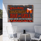 Backyard Bar And Grill Sign VII - Tailored Canvases - Flyclothing LLC