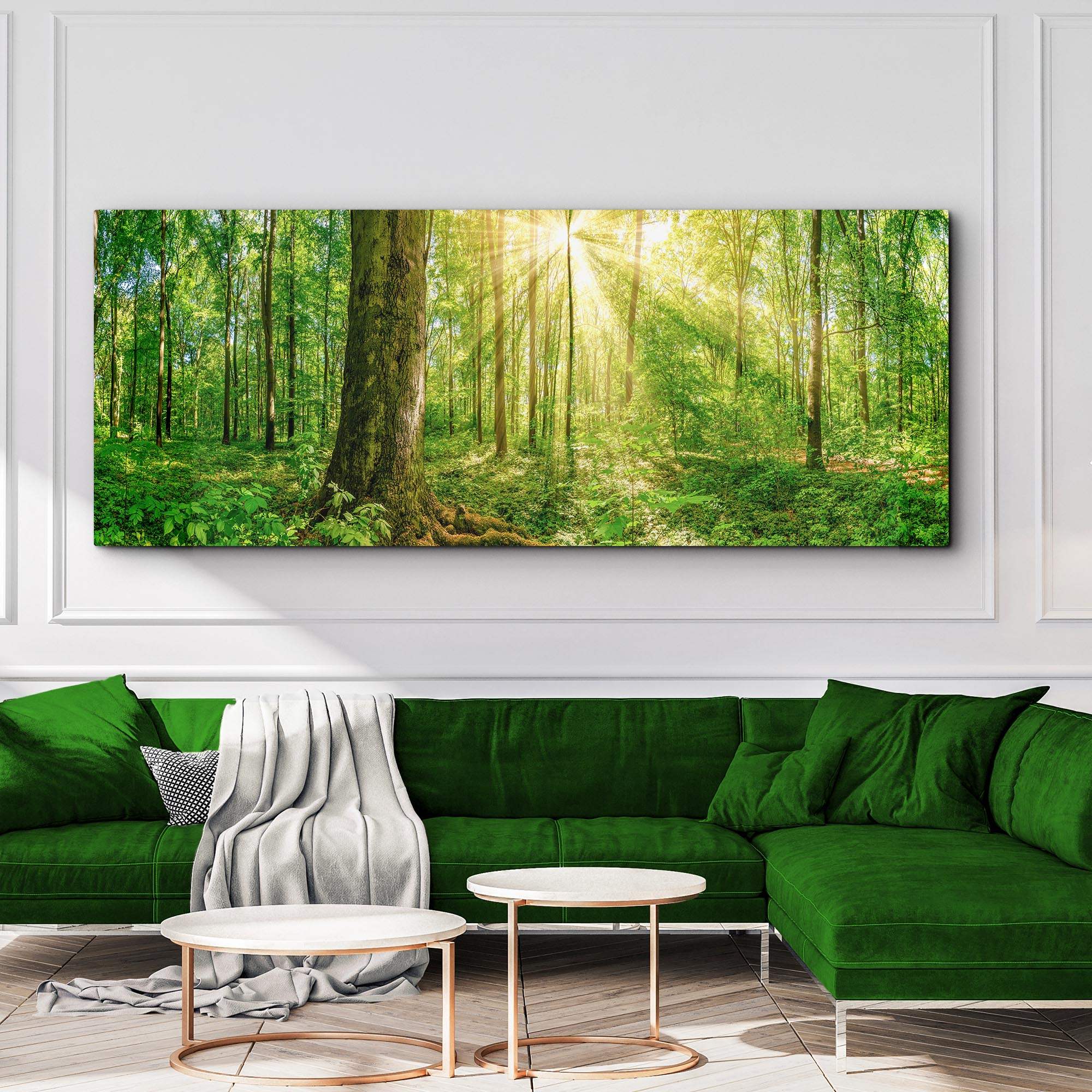 Golden Rays Into The Forest Canvas Wall Art - Tailored Canvases - Flyclothing LLC