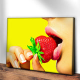 Fruits Strawberry Lips Canvas Wall Art - Tailored Canvases - Flyclothing LLC