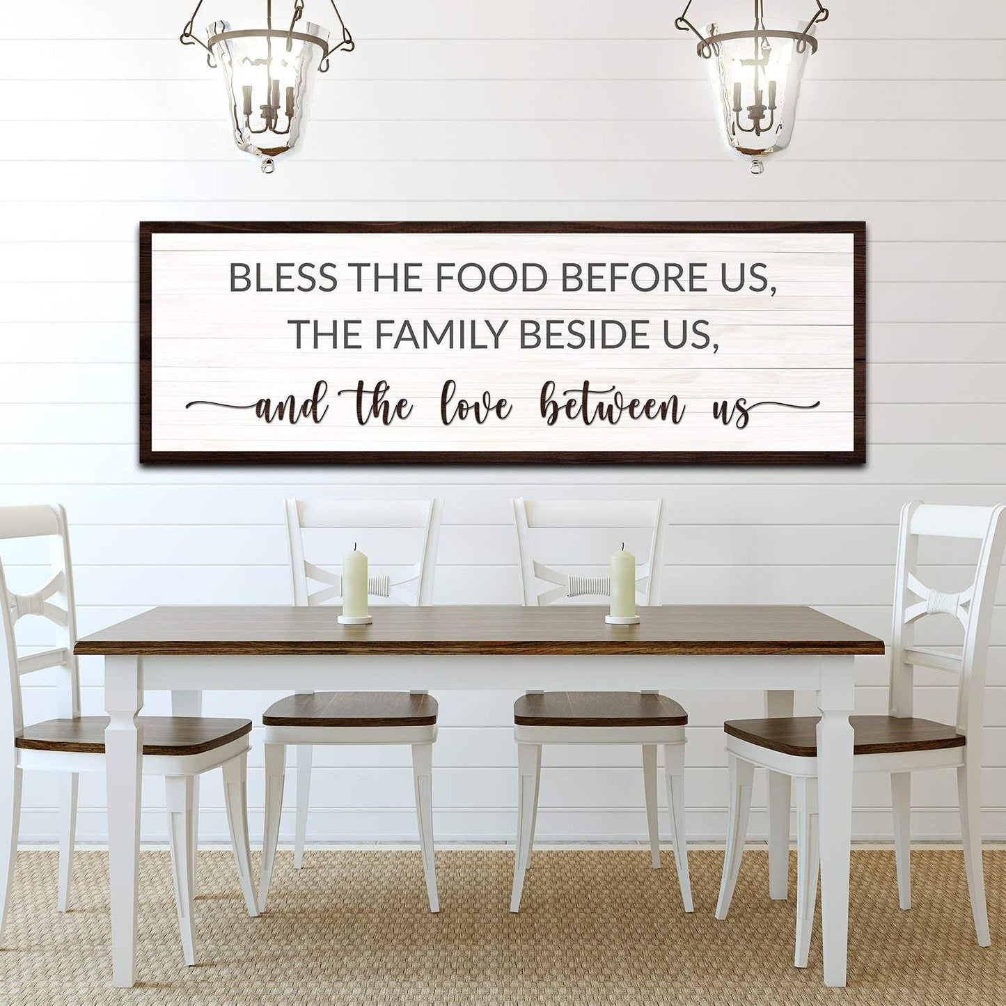 Bless The Food Before Us And The Love Between Us Sign - Tailored Canvases - Flyclothing LLC