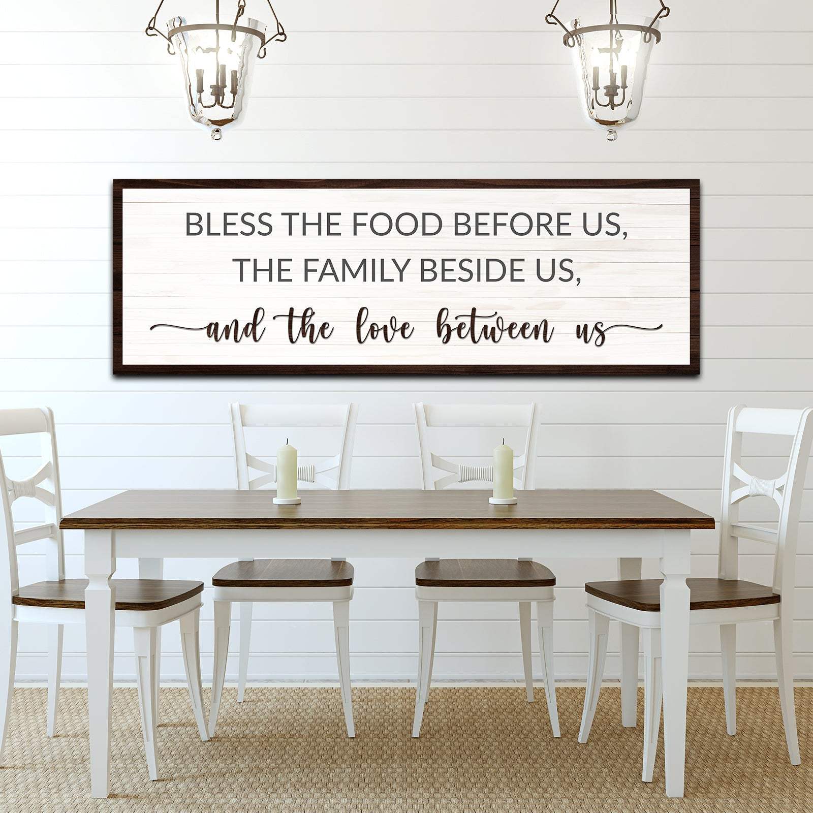 Bless The Food Before Us And The Love Between Us Sign - Tailored Canvases - Flyclothing LLC