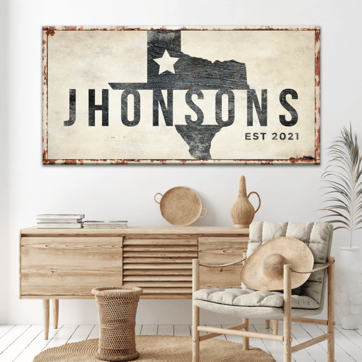 Texas Family Name Sign - Tailored Canvases - Flyclothing LLC