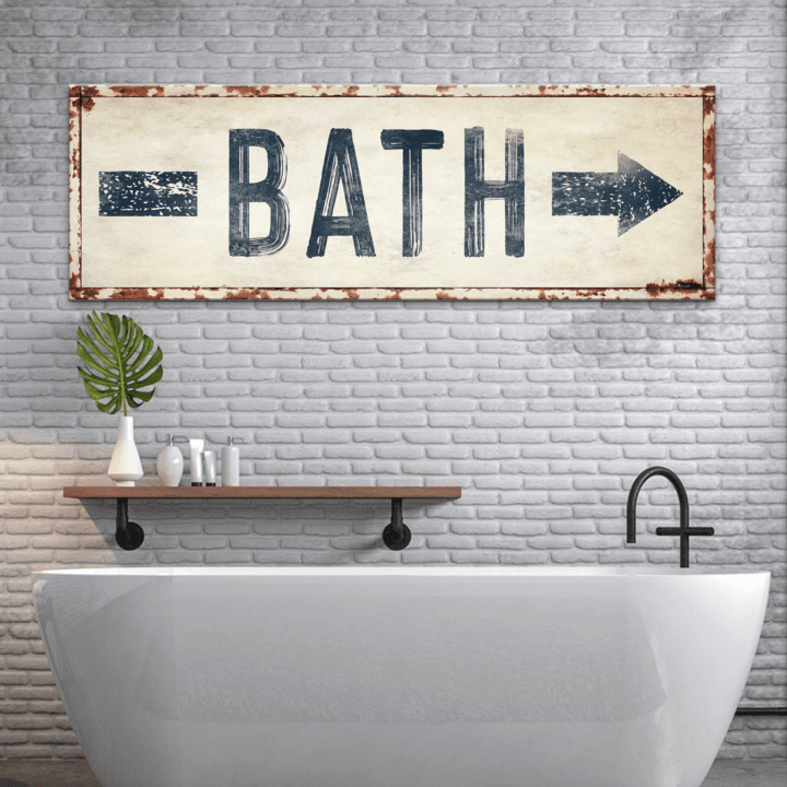 Bath Arrow Sign - Tailored Canvases - Flyclothing LLC