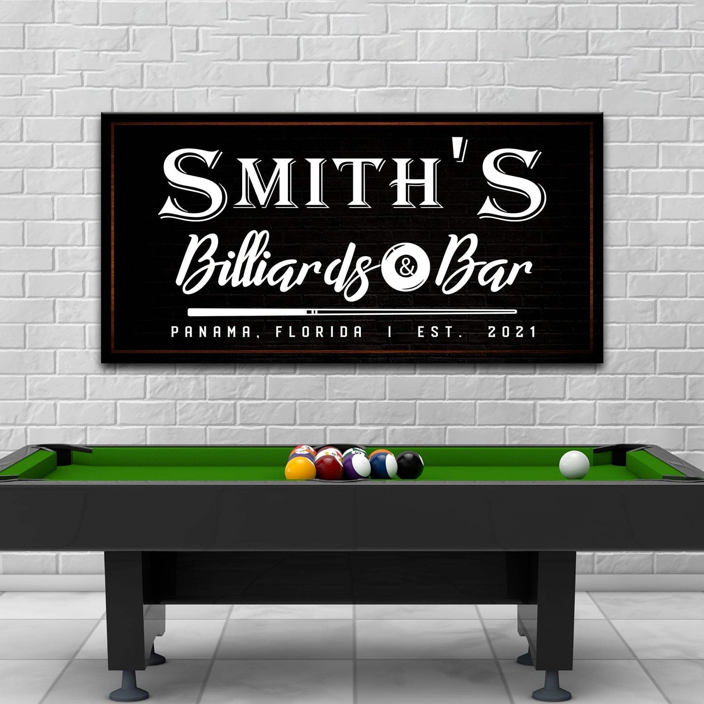Billiards And Bar Sign II - Tailored Canvases - Flyclothing LLC