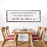 Bless The Food Before Us And The Love Between Us Sign - Tailored Canvases - Flyclothing LLC