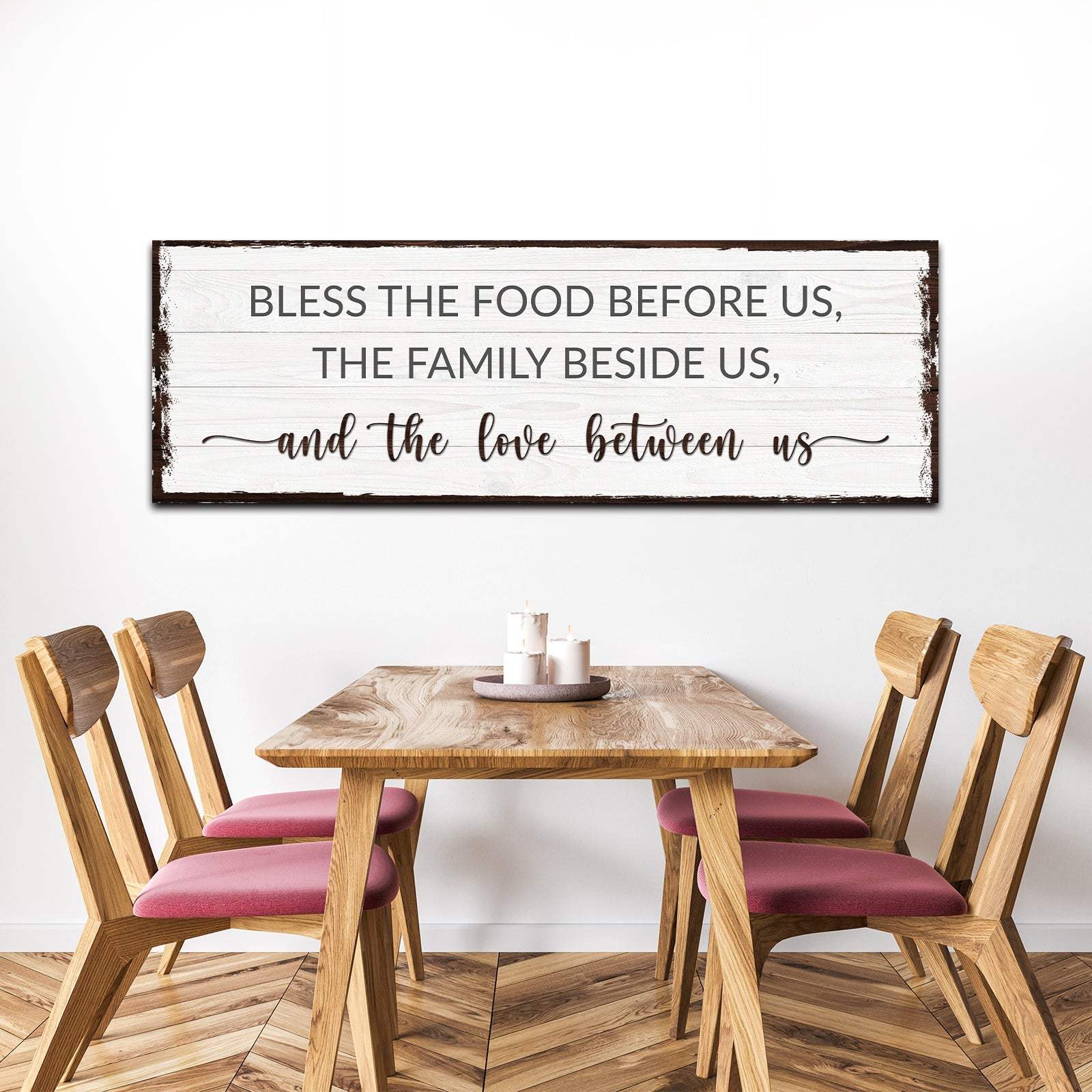 Bless The Food Before Us And The Love Between Us Sign - Tailored Canvases - Flyclothing LLC
