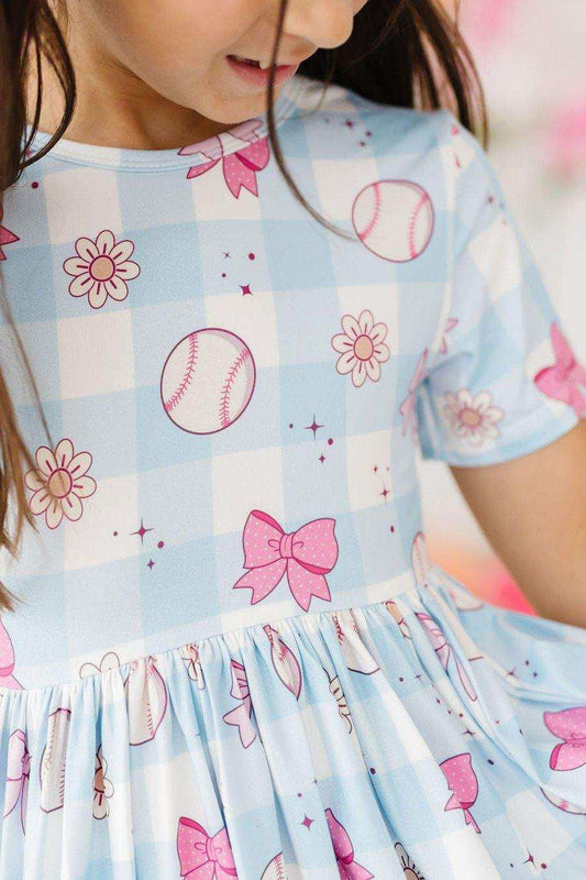 SALE Take Me Out to the Bow Game S/S Pocket Twirl Dress - Mila & Rose ® - Flyclothing LLC