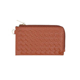 Faux Leather Basket Weave Flat Card Holder Wallet with Wristlet - Madeline Love - Flyclothing LLC