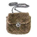 Solid Faux Fur Crossbody Bag - Madeline Love - Flyclothing LLC