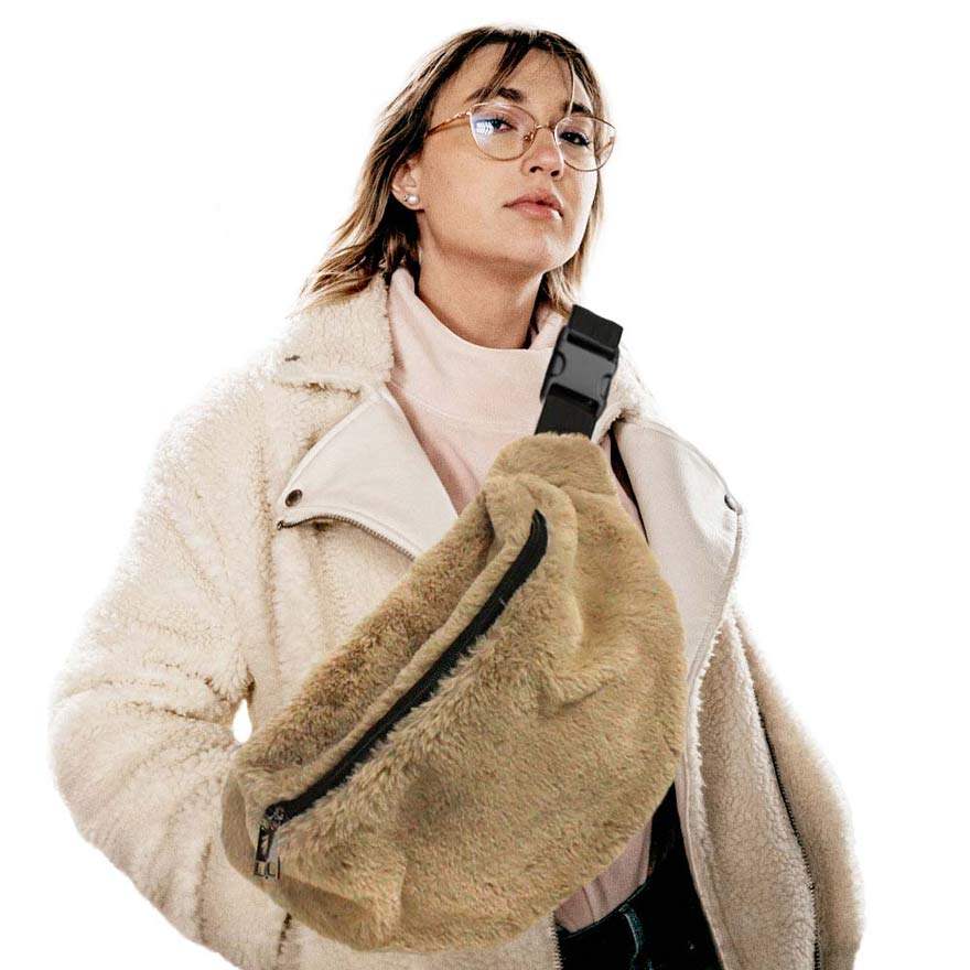 Solid Faux Fur Sling Bag - Madeline Love - Flyclothing LLC