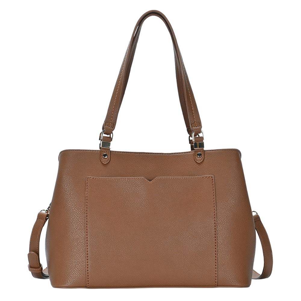 Solid Faux Leather Shoulder Crossbody Bag - Madeline Love - Flyclothing LLC