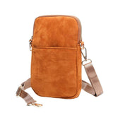 Solid Faux Suede Crossbody Bag - Madeline Love - Flyclothing LLC