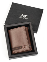 SleekCut Tri-Fold Wallet - Brown - Classy Leather Bags - Flyclothing LLC
