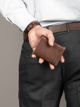 SleekCut Tri-Fold Wallet - Brown - Classy Leather Bags - Flyclothing LLC