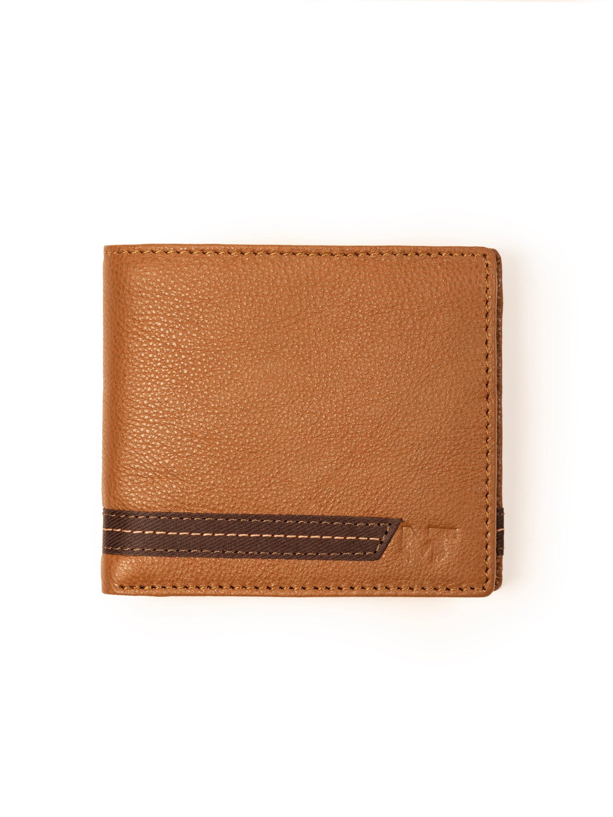 Stripe Brown Men's Wallet - Classy Leather Bags - Flyclothing LLC
