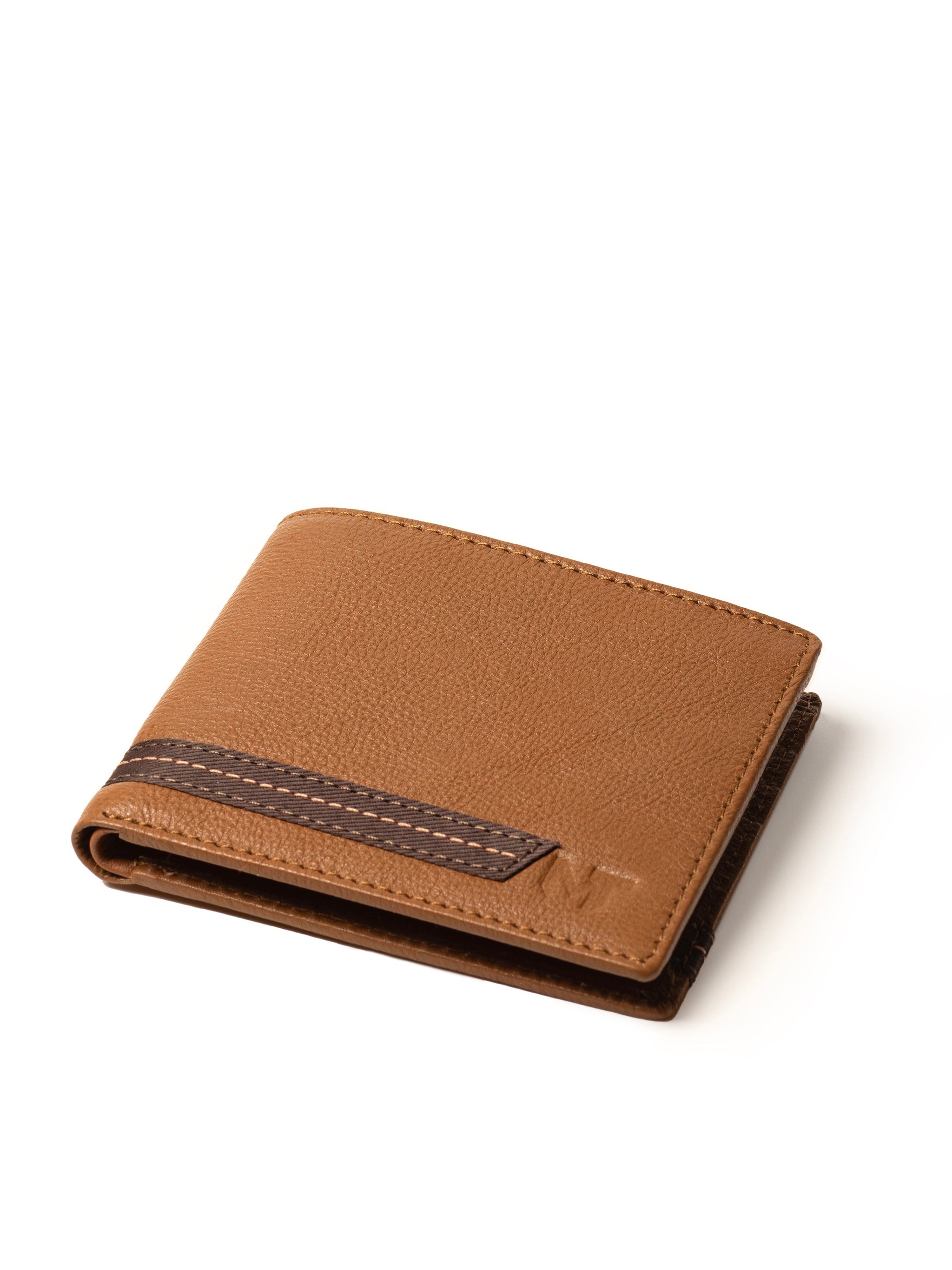 Stripe Brown Men's Wallet - Classy Leather Bags - Flyclothing LLC