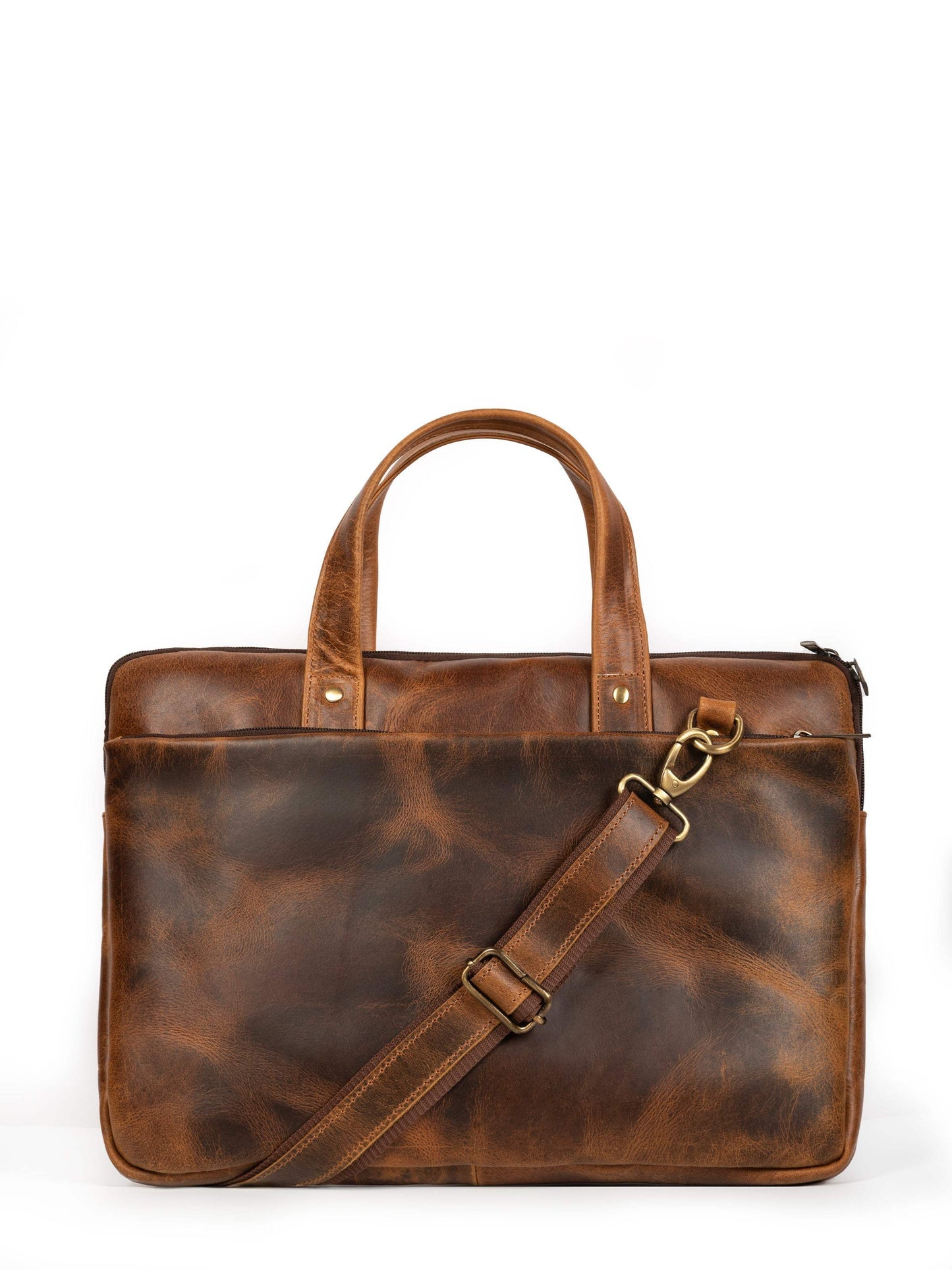 Harbor Laptop Briefcase, Tan - Classy Leather Bags - Flyclothing LLC
