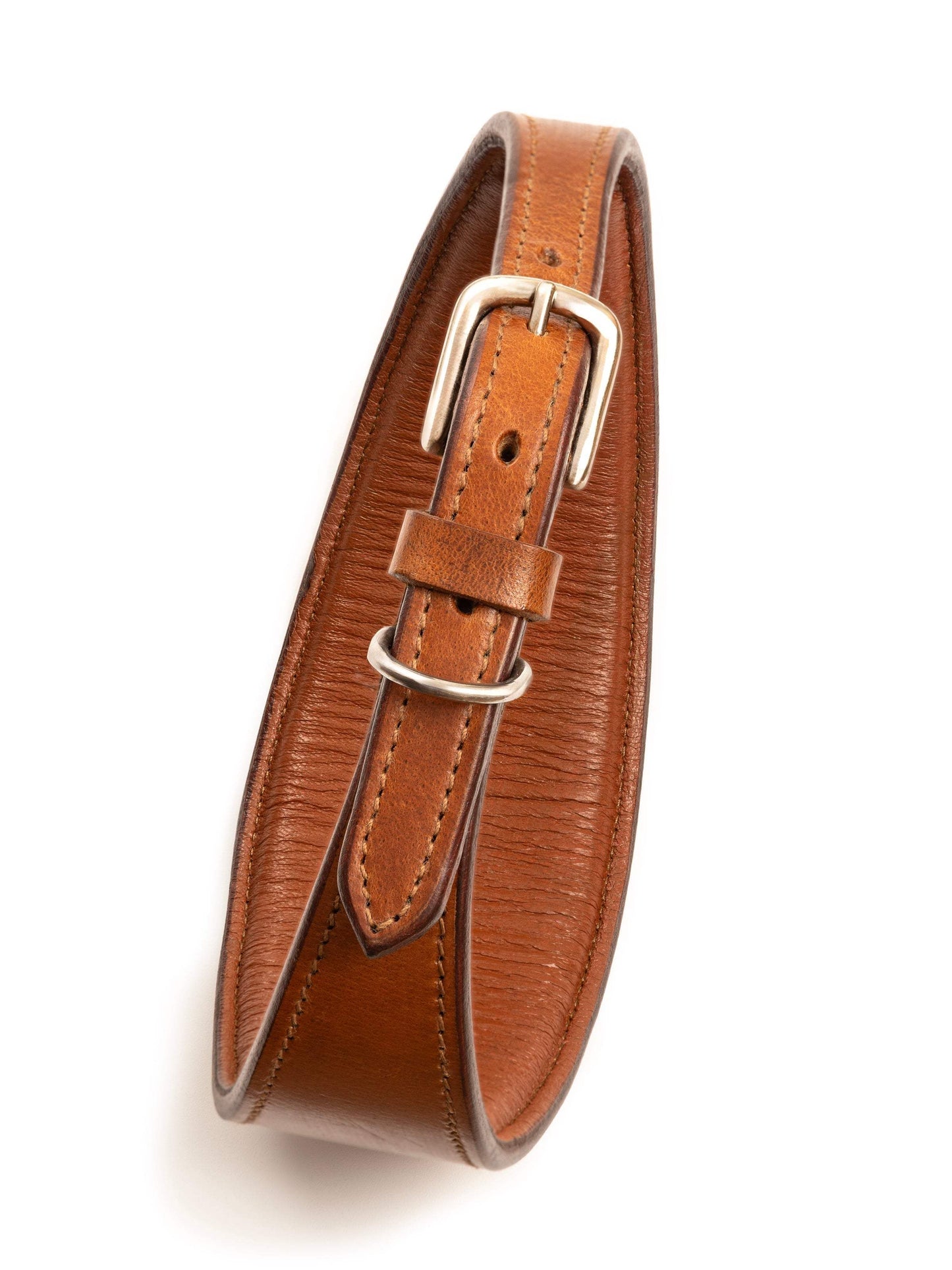 Oval Leather Dog Collar - Tan - Classy Leather Bags - Flyclothing LLC