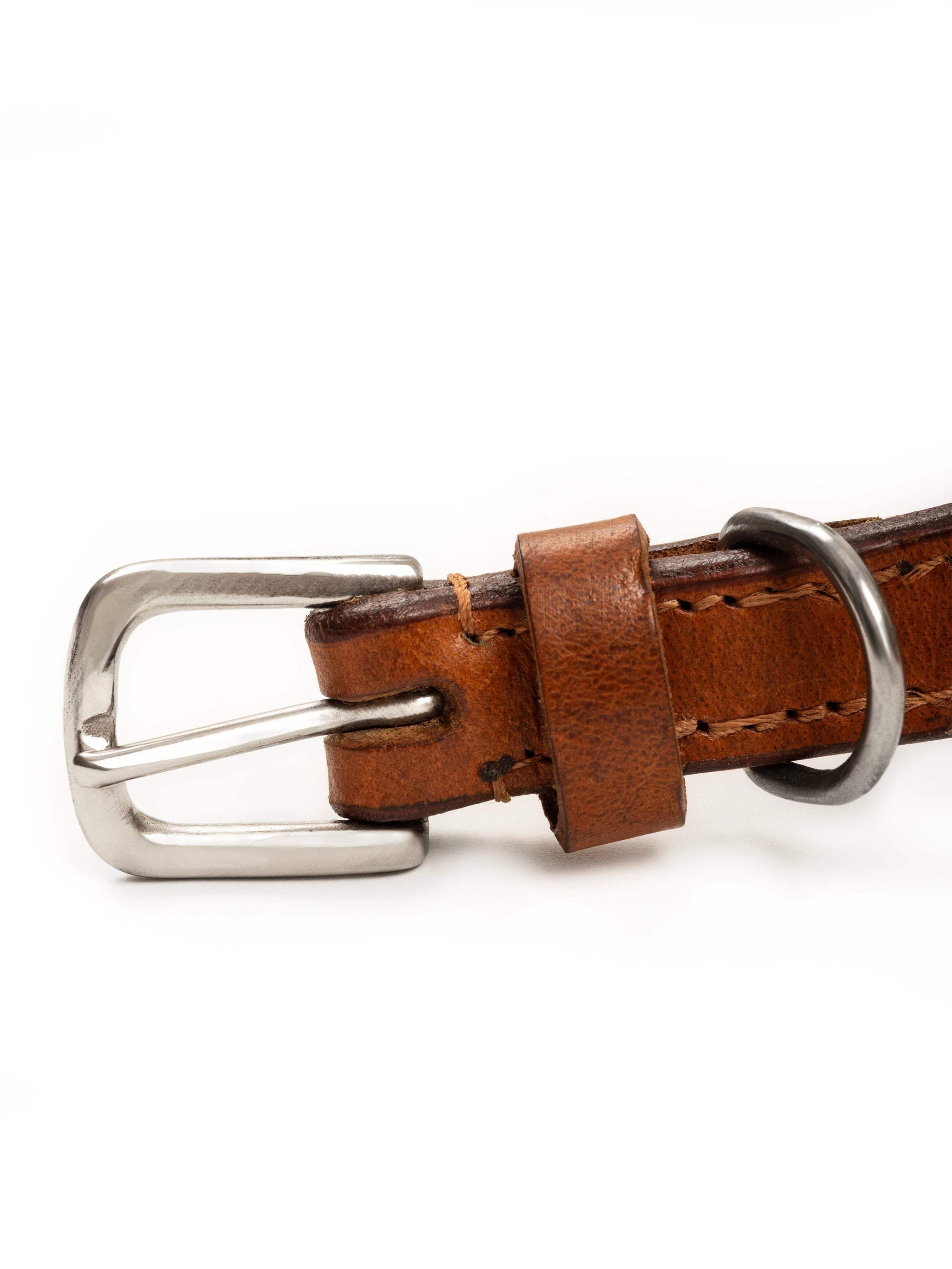 Oval Leather Dog Collar - Tan - Classy Leather Bags - Flyclothing LLC