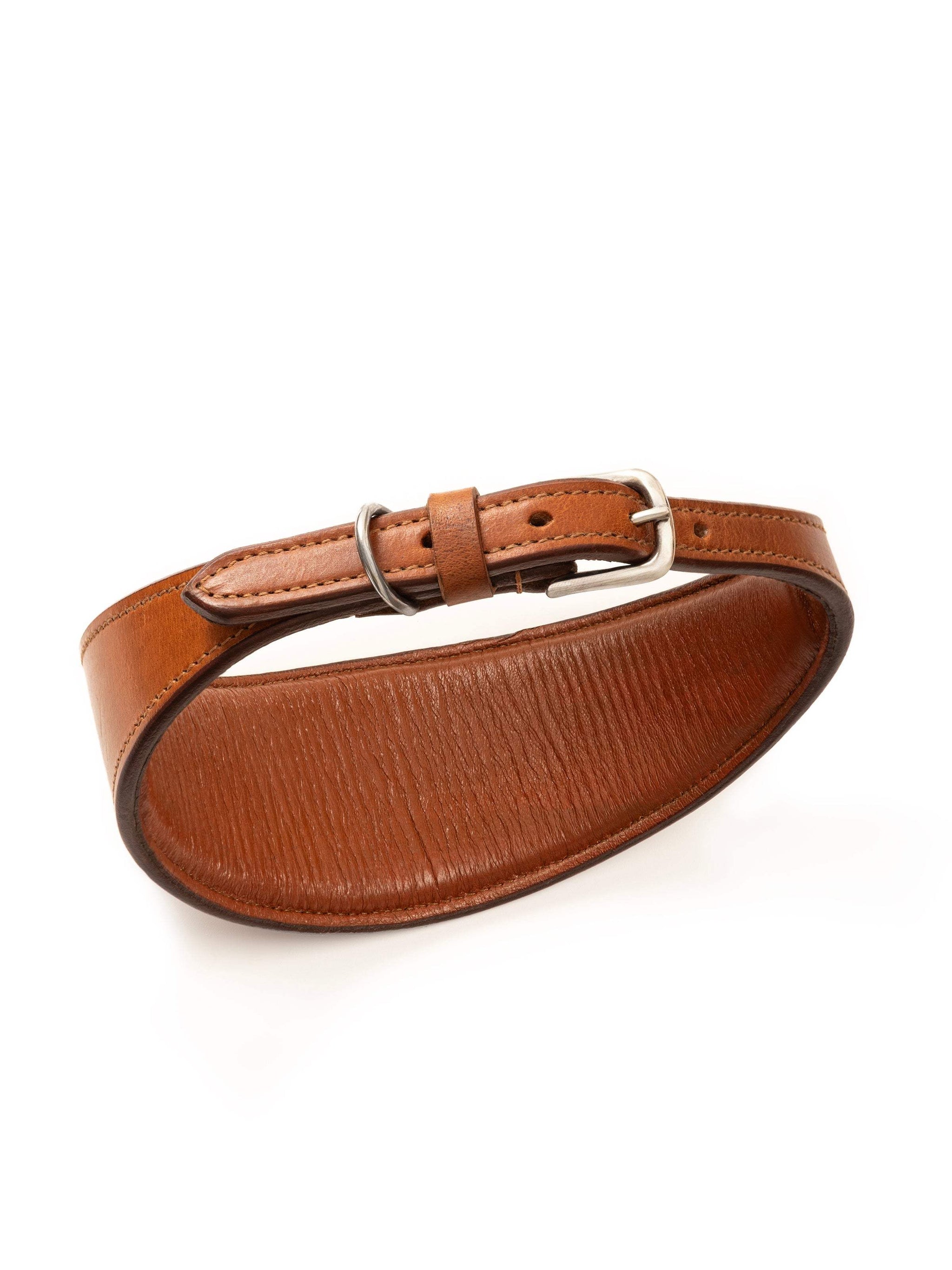 Oval Leather Dog Collar - Tan - Classy Leather Bags - Flyclothing LLC