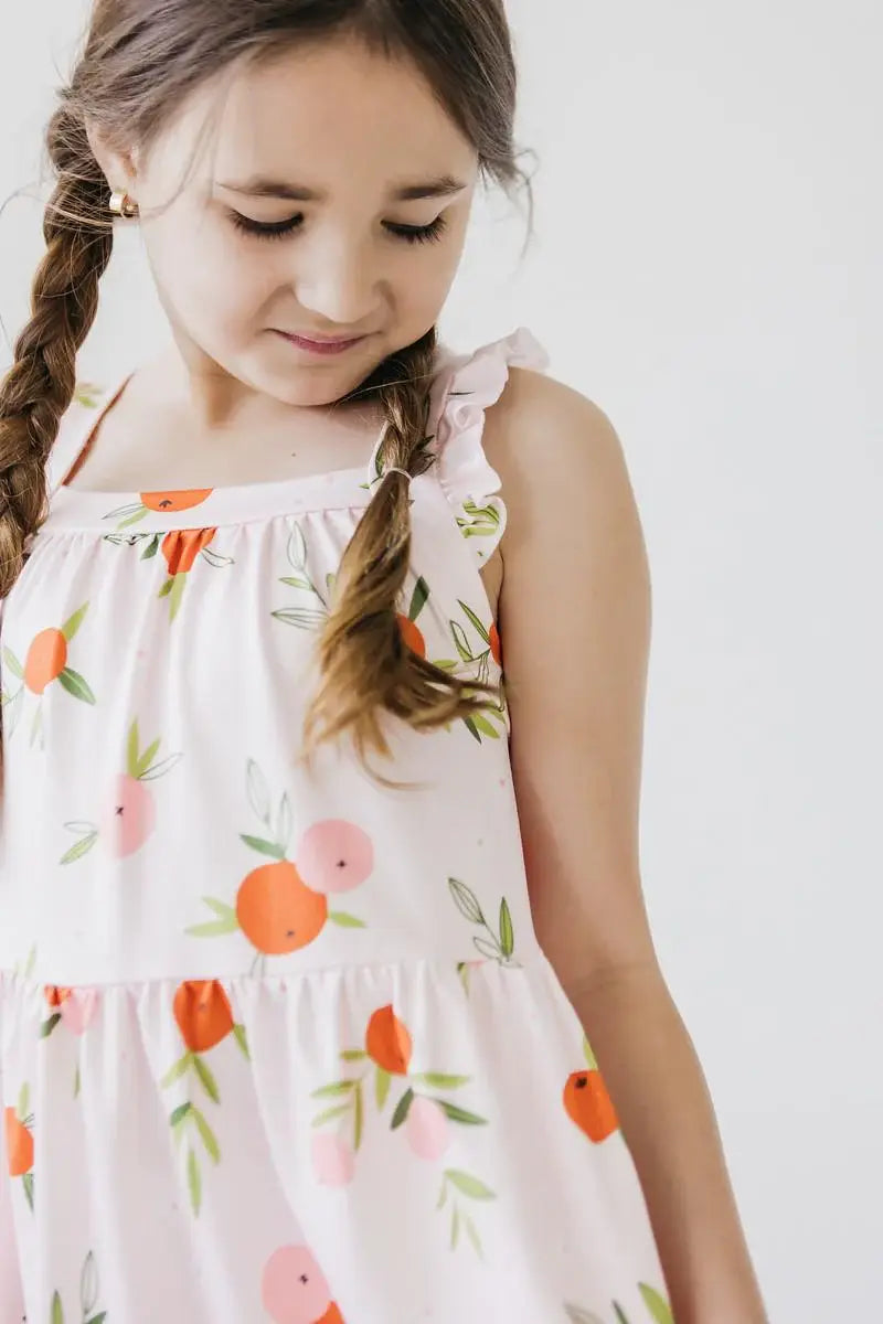 Tangerine Ruffle Cross Back Dress - Mila & Rose ® - Flyclothing LLC