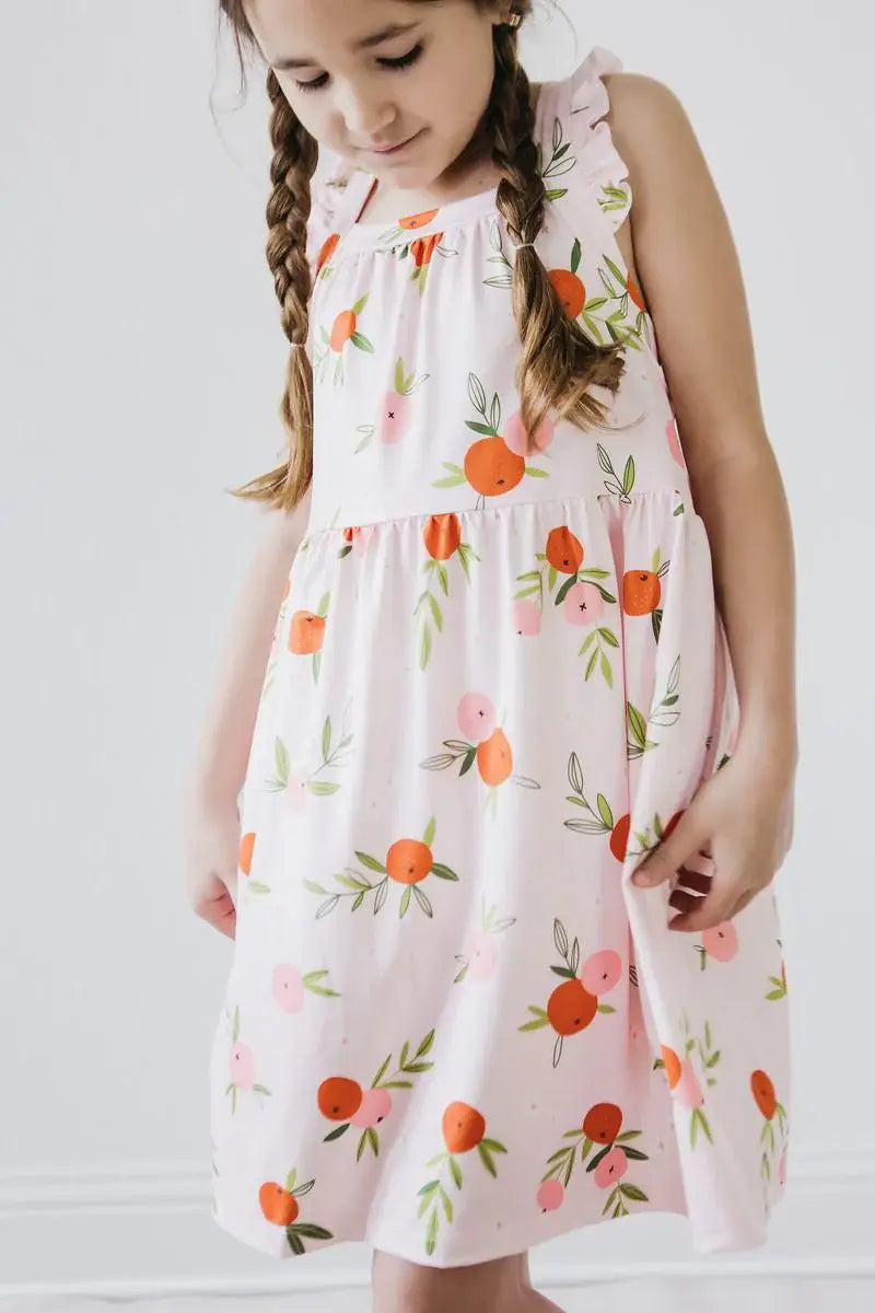 Tangerine Ruffle Cross Back Dress - Mila & Rose ® - Flyclothing LLC