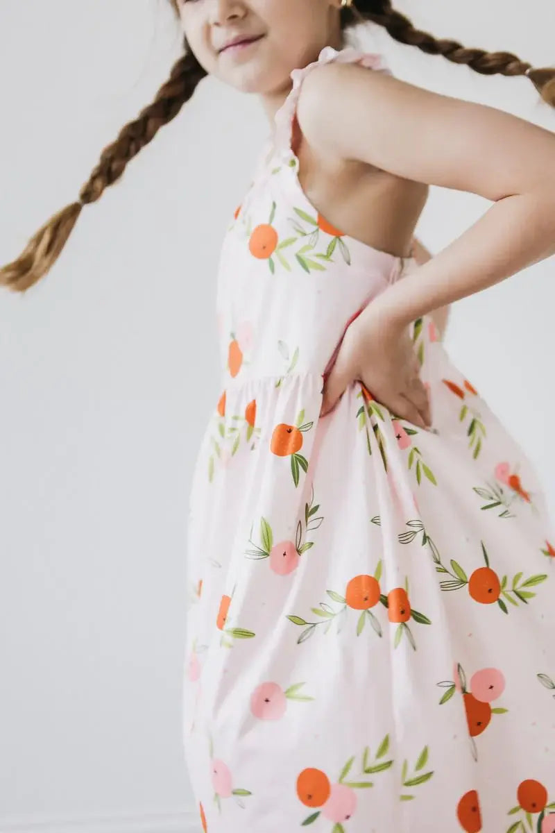 Tangerine Ruffle Cross Back Dress - Mila & Rose ® - Flyclothing LLC