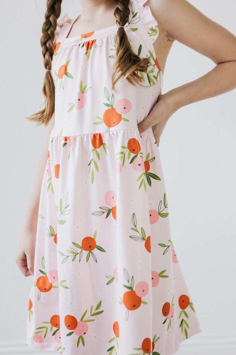 Tangerine Ruffle Cross Back Dress - Mila & Rose ® - Flyclothing LLC