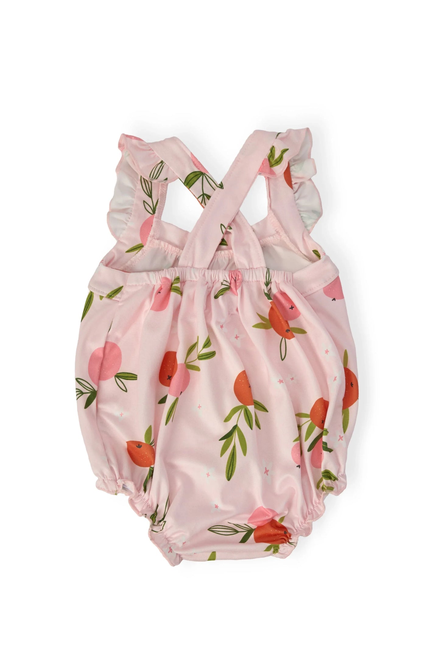 Tangerine Ruffle Cross Back Romper - Mila & Rose ® - Flyclothing LLC