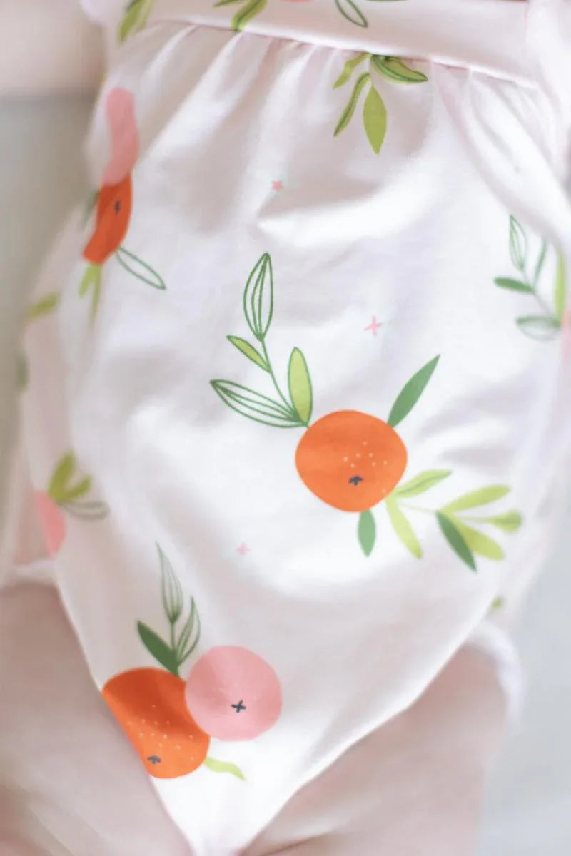 Tangerine Ruffle Cross Back Romper - Mila & Rose ® - Flyclothing LLC