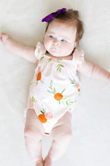 Tangerine Ruffle Cross Back Romper - Mila & Rose ® - Flyclothing LLC