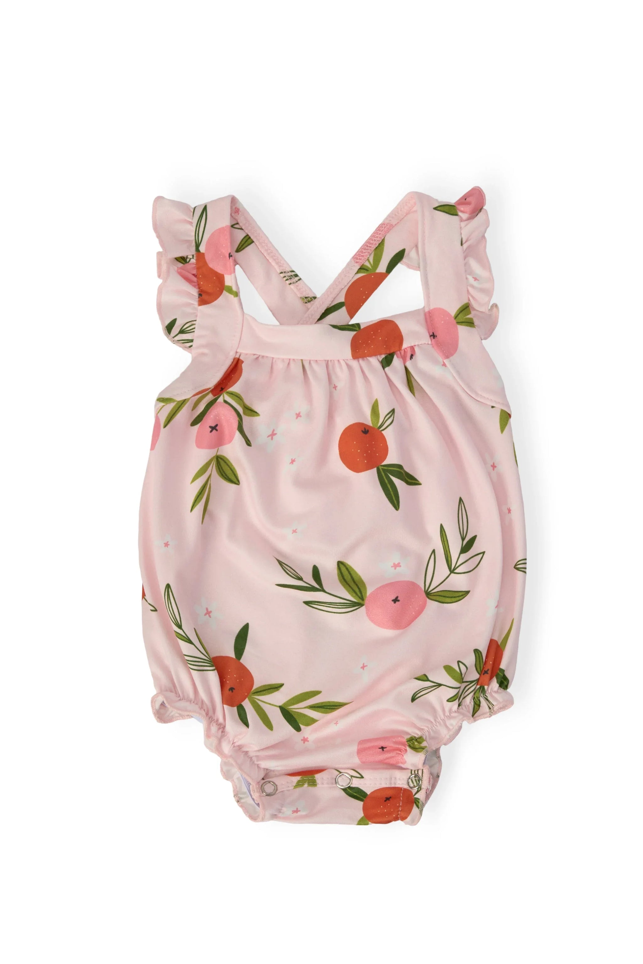 Tangerine Ruffle Cross Back Romper - Mila & Rose ® - Flyclothing LLC