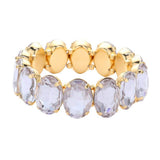 Oval Stone Stretch Evening Bracelet - Madeline Love - Flyclothing LLC