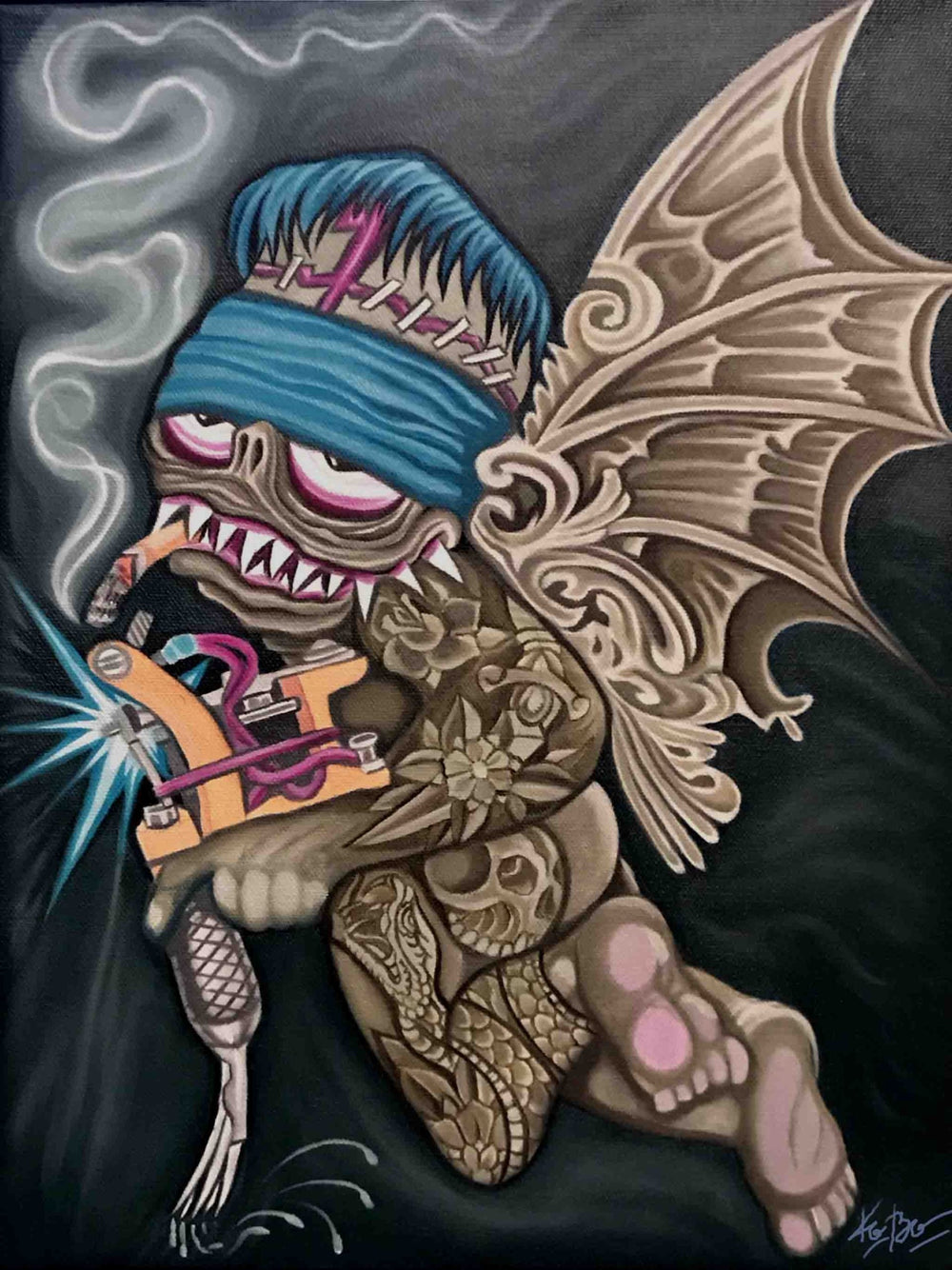 Black Market Art Company Tattoo Cherub Print