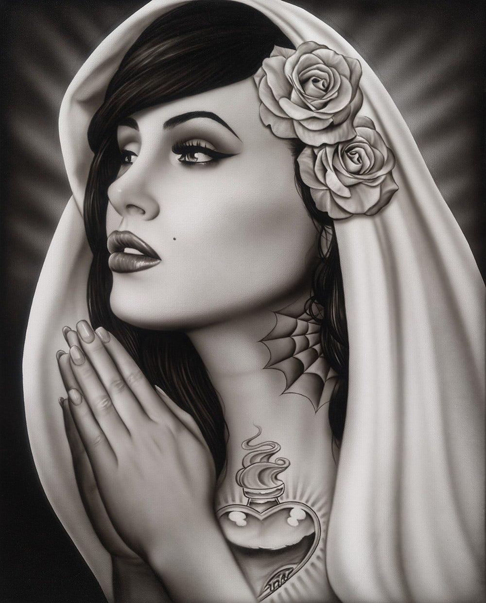 Black Market Art Company Tattooed Mary Print