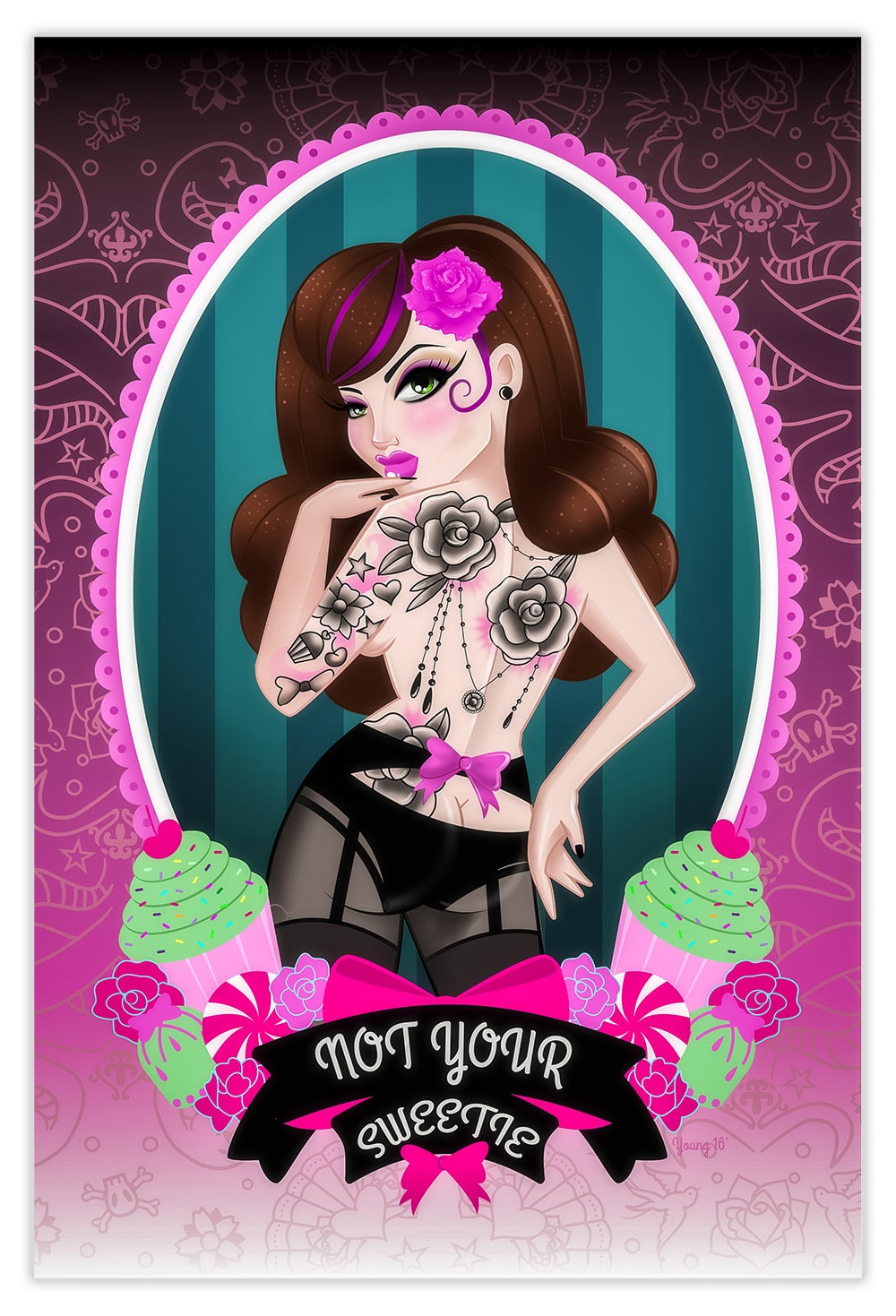 Black Market Art Company Tattooed Sweetie Print