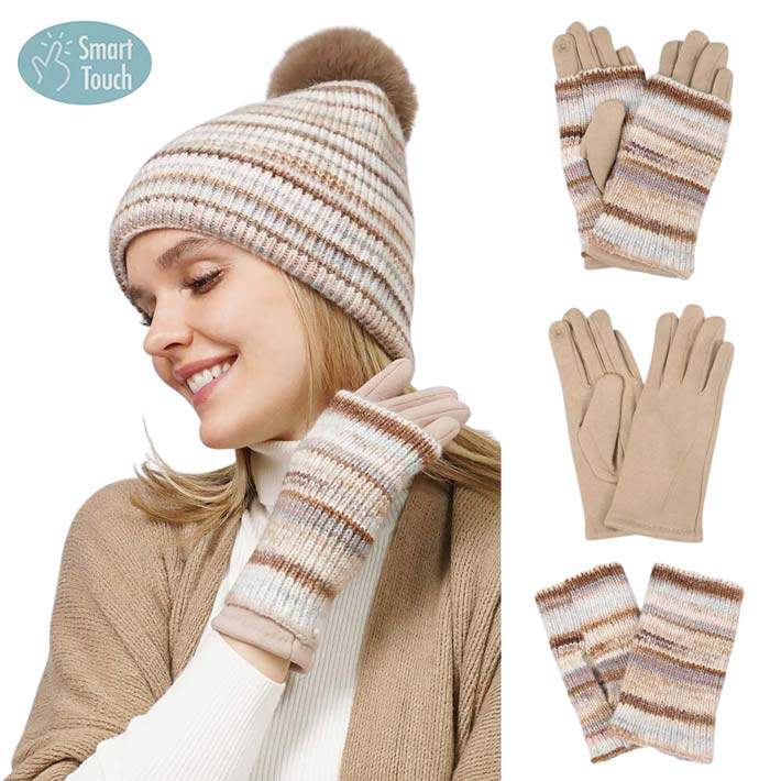 3 In 1 Multi Colored Touch Smart Gloves - Madeline Love - Flyclothing LLC