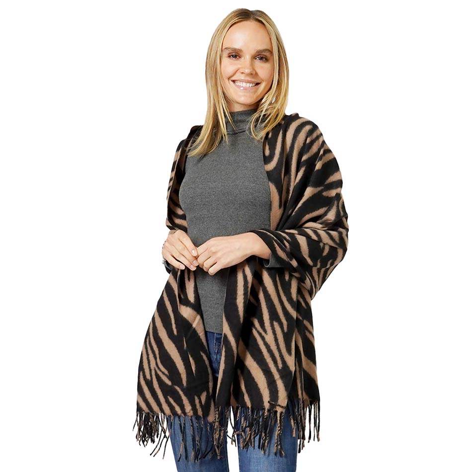 Animal Print Fringe Soft Scarf - Madeline Love - Flyclothing LLC