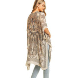 Bohemian Patterned Cover Up Kimono Poncho - Madeline Love - Flyclothing LLC