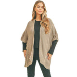 Braided Trim Lined Kimono Poncho Ruana - Madeline Love - Flyclothing LLC