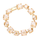 Cushion Square Stone Link Evening Bracelet - Madeline Love - Flyclothing LLC